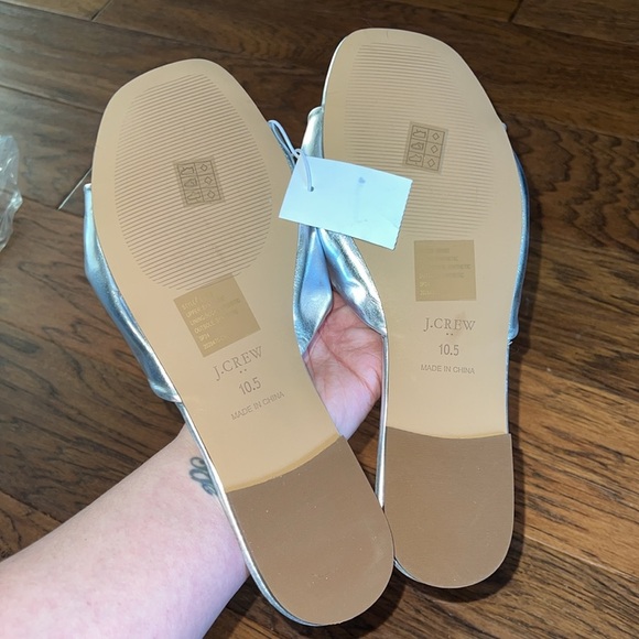 J. Crew Twisted slide sandals in Silver Size 10.5 - Picture 5 of 6